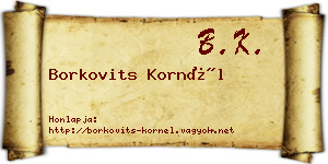 Borkovits Kornél névjegykártya