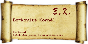 Borkovits Kornél névjegykártya